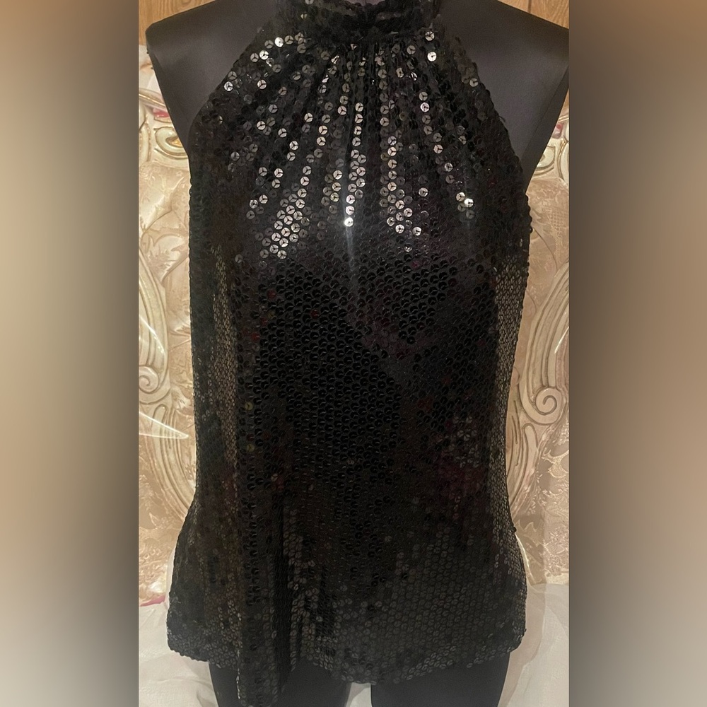 Sequin party halter top